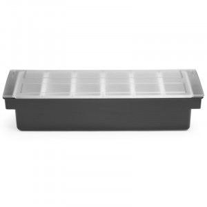 Ingredients Box - 6 Compartments in Black ABS - HENDI