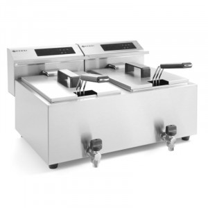 Friteuse Profi Line met digitale aftapkraan - 2 x 8 l - Merk HENDI - Fourniresto