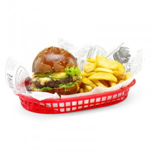 Panier de Service Fast-Food - Rouge - Lot de 6 - Hendi