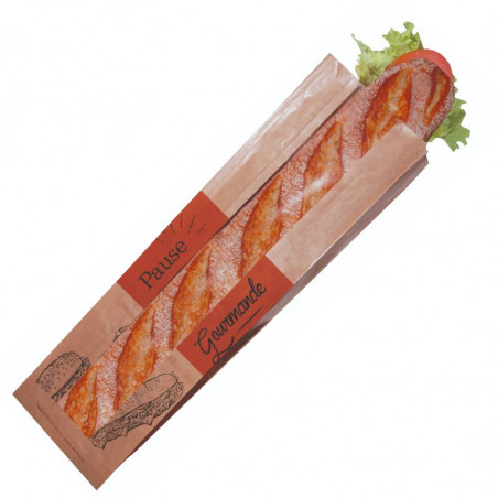 Sac Sandwich avec Fenêtre "Pause Gourmande" - Lot de 1000