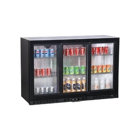 Compact 3 Glass Door Back Bar Refrigerator