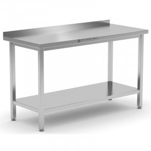 Stainless Steel Table with Backsplash and Shelf Dynasteel Robust and Practical