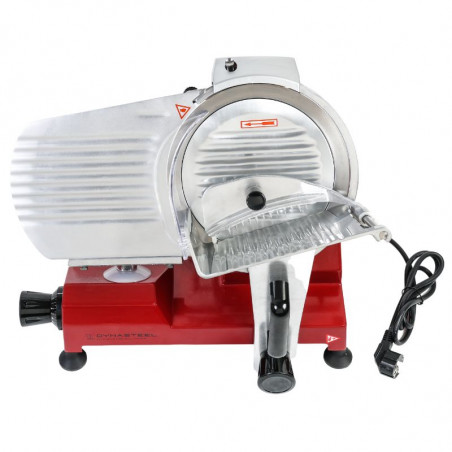 Professional Gravity Feed Red 250 mm Ham Slicer - Dynasteel