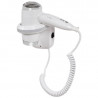 White and Chrome Wall-Mounted Hair Dryer Holder