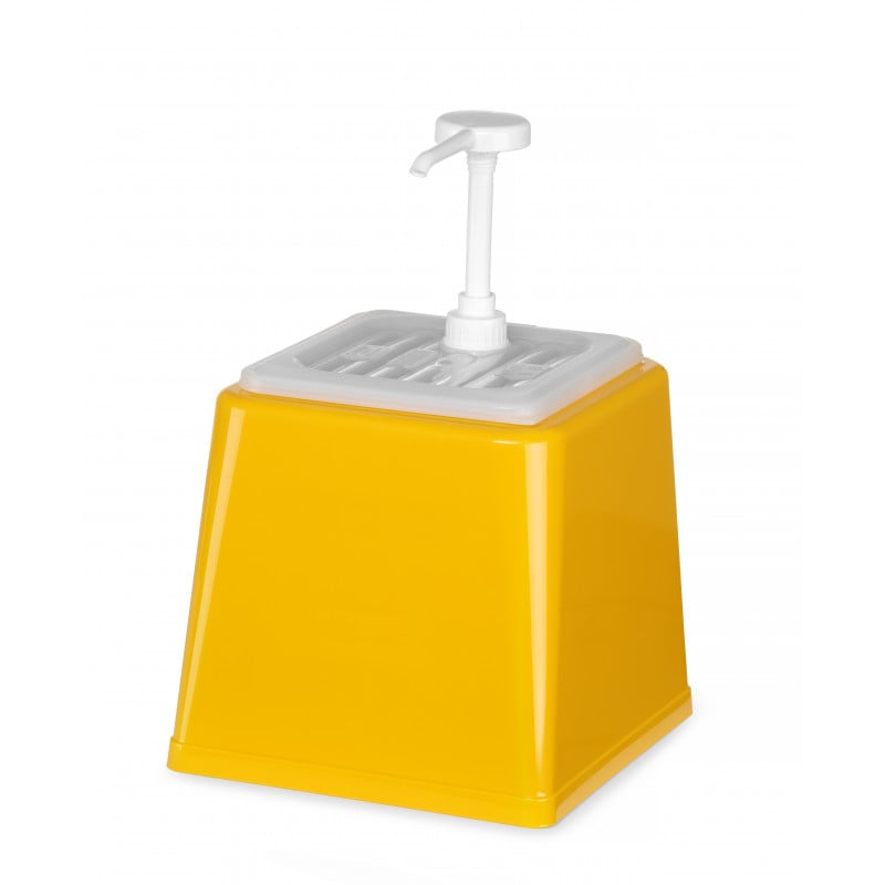 Sauce Dispenser with Pump - Yellow - 2.5 L - Hendi