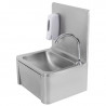 RVS Handenwasser met Kniebediening met Achterwand en Zeep