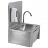 RVS Handenwasser met Kniebediening met Achterwand en Zeep