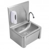 RVS Handenwasser met Kniebediening met Achterwand en Zeep