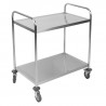 Winkelwagen Inox 2 Plateaus Dynasteel - Professioneel gebruik. Stevig, wendbaar en robuust.