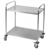 Winkelwagen Inox 2 Plateaus Dynasteel - Professioneel gebruik. Stevig, wendbaar en robuust.