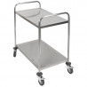 Winkelwagen Inox 2 Plateaus Dynasteel - Professioneel gebruik. Stevig, wendbaar en robuust.