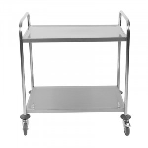 Chariot Inox 2 Plateaux Dynasteel - Professionnel restauration. Solide, maniable et robuste.