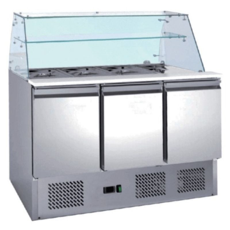 Saladette & Refrigerated Display Case 3 Doors - 368 L - Fourniresto.