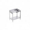 Tauchbecken 1 mit Regal und Abtropffläche links - L 1000 x T 500 mm - Aufbereitet