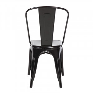 Stapelbare Bistrostoelen van Staal - Zwart - Set van 4 - Bolero