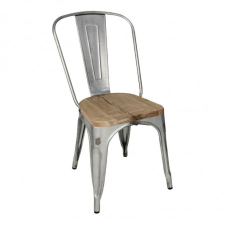 Stühle aus Stahl mit Holzsitz - 4er-Set - Bolero