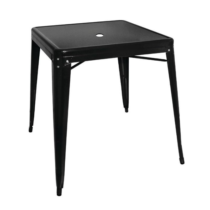 Bistro-Quadrattisch aus schwarzem Stahl - L 668 x T 668 mm - Bolero