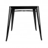 Square Black Steel Bistro Table - W 668 x D 668 mm - Bolero