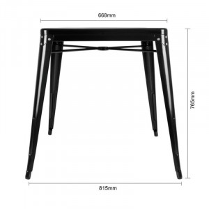 Bistro vierkante stalen tafel - L 668 x D 668 mm - Bolero