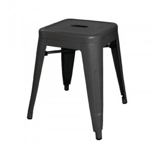 Black Steel Low Stools - Set of 4 - Bolero