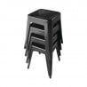 Black Steel Low Stools - Set of 4 - Bolero