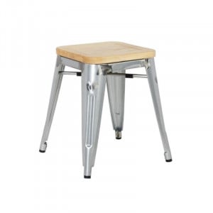 Stalen Bistro Krukken met Houten Zitting - Set van 4 - Bolero