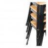 Zwarte Stalen Bistro Barkrukken met Houten Zitting - Set van 4 - Bolero