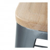 Hohe Barhocker mit Rückenlehne und Sitzfläche aus Holz - Metallgrau - 4er-Set - Bolero