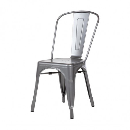 Stühle aus metallisiertem Grau Stahl - 4er Set - Bolero