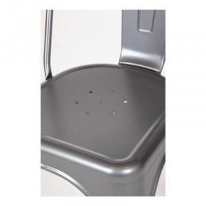 Stoelen in Metallic Grijs Staal - Set van 4 - Bolero