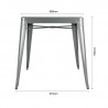 Square Table in Metallic Grey Steel - W 668 x D 668 mm - Bolero