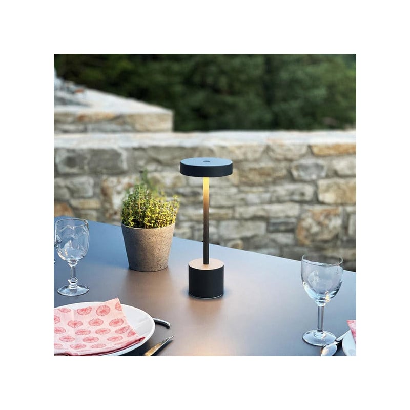 Touch Table Lamp Aluminum - Roby Rock - Lumisky