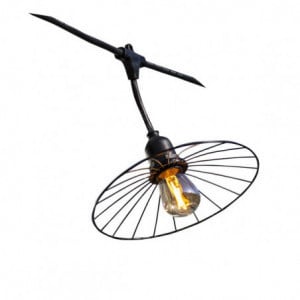 Guirlande Lichtslinger Buiten met Stalen Lampenkap en Filamentlamp - Chic Cage Light - Lumisky