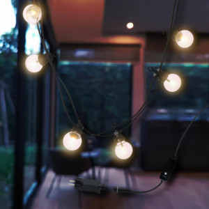 Solar and Plug-in LED Festoon Light Garland - Party Clear Hybrid - Lumisky