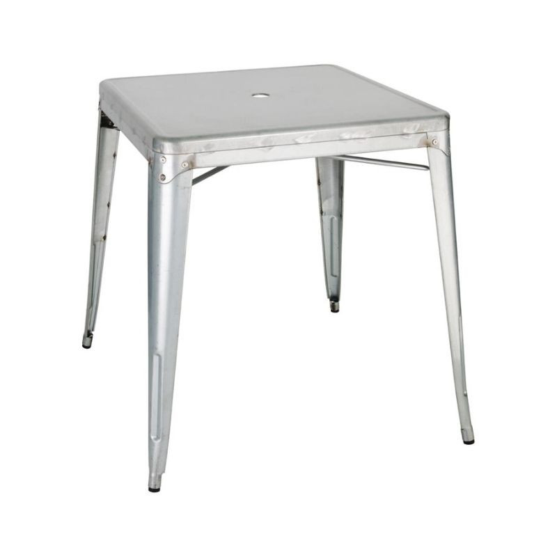 Vierkante tafel van grijs staal - L 668 x D 668 mm - Bolero