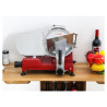 Professional Gravity Feed Red 220 mm Ham Slicer - Dynasteel