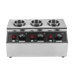 Triple Dynasteel Chocolate Warmer: Professional electric bain-marie for chocolate sauce