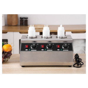 Triple Dynasteel Chocolate Warmer: Professional electric bain-marie for chocolate sauce