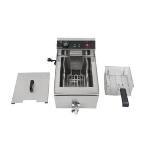 Professional Deep Fryer 13 L 3000 W with Drain - Stainless Steel