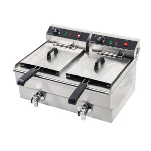 Friteuse Professionnelle 2 x 13 L avec Vidange - Dynasteel: Performance et durabilité pour votre cuisine