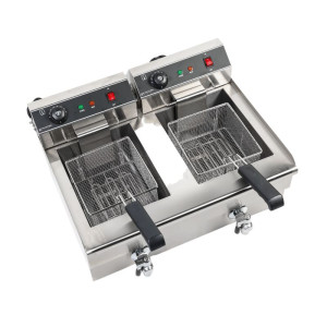 Professional Deep Fryer 2 x 13 L with Drain - Dynasteel: Performance and durability for your kitchen