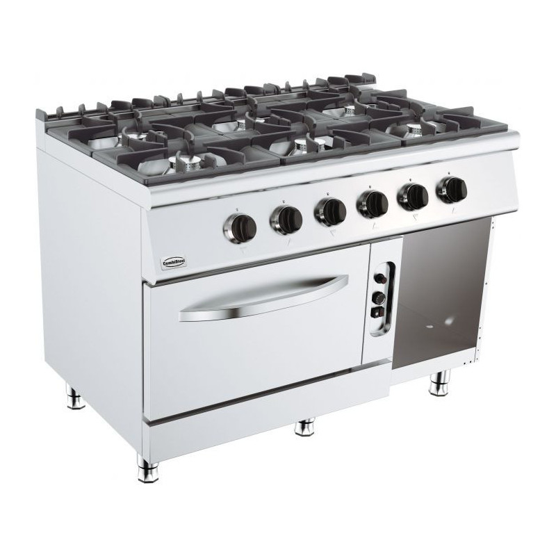 Professionele oven 700 met gasoven - 6 branders - CombiSteel