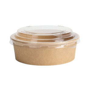 Kraft Salatschüssel mit PET-Deckel - 500 ml - Packung mit 300