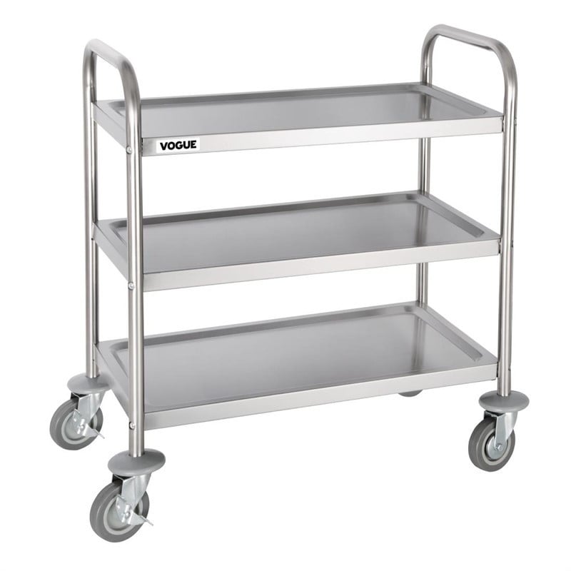 Roestvrijstalen Afruimwagen - 3 Niveaus - L 710 X D 405 mm - 128 Kg - Gereviseerd