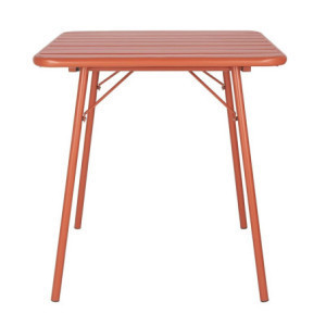 Quadratischer Stahllatten-Tisch - Terrakotta - Bolero