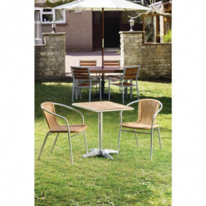 Rotan En Aluminium Stoelen - Set Van 2 - Gereviseerd