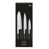 Set von 3 Wasabi Black Messern - Universalmesser und Santoku von KAI: Qualität, Leistung und Präzision in der Küche.