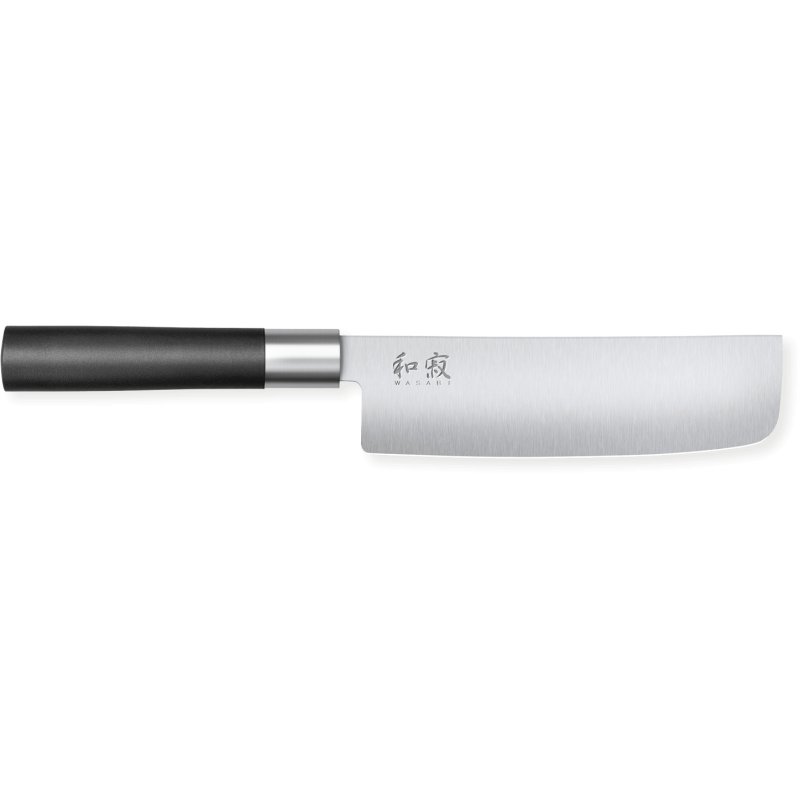 Nakiri Wasabi Black Knife 16.5 cm - Exceptional cutting quality, tradition and modernity, brand KAI. Nakiri Wasabi Black Knife 16.5 cm - Exceptional cutting quality, tradition and modernity, brand KAI.