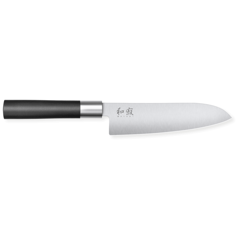 Messer Santoku Kai Wasabi Black 16,5 cm - Präziser und vielseitiger Schnitt