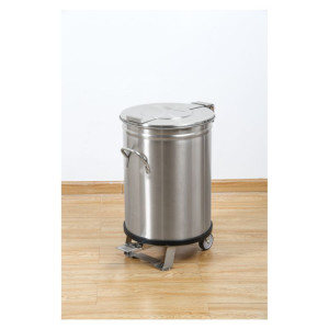Edelstahl-Mülleimer mit Pedal - 50 L - Dynasteel